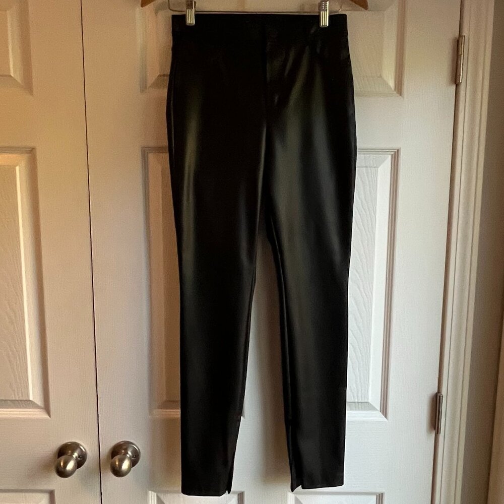 Zara faux leather pants, skinny/inner ankle zip, black size M, NWOT